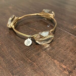 Bourbon and Bowties Bangle Bracelet - Gold Beads